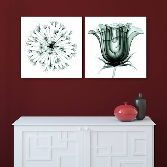 Empire Art Direct 24" x 24" African Bluebell Rose Veil Frameless Printed Tempered Glass Wall Art Set